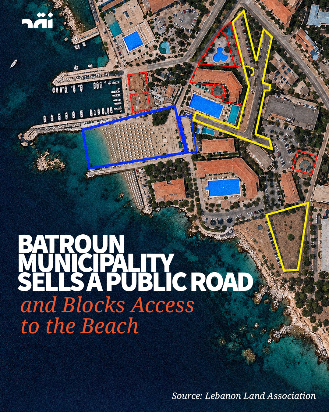 Batroun municipality sells a public road and blocks access to the beach
